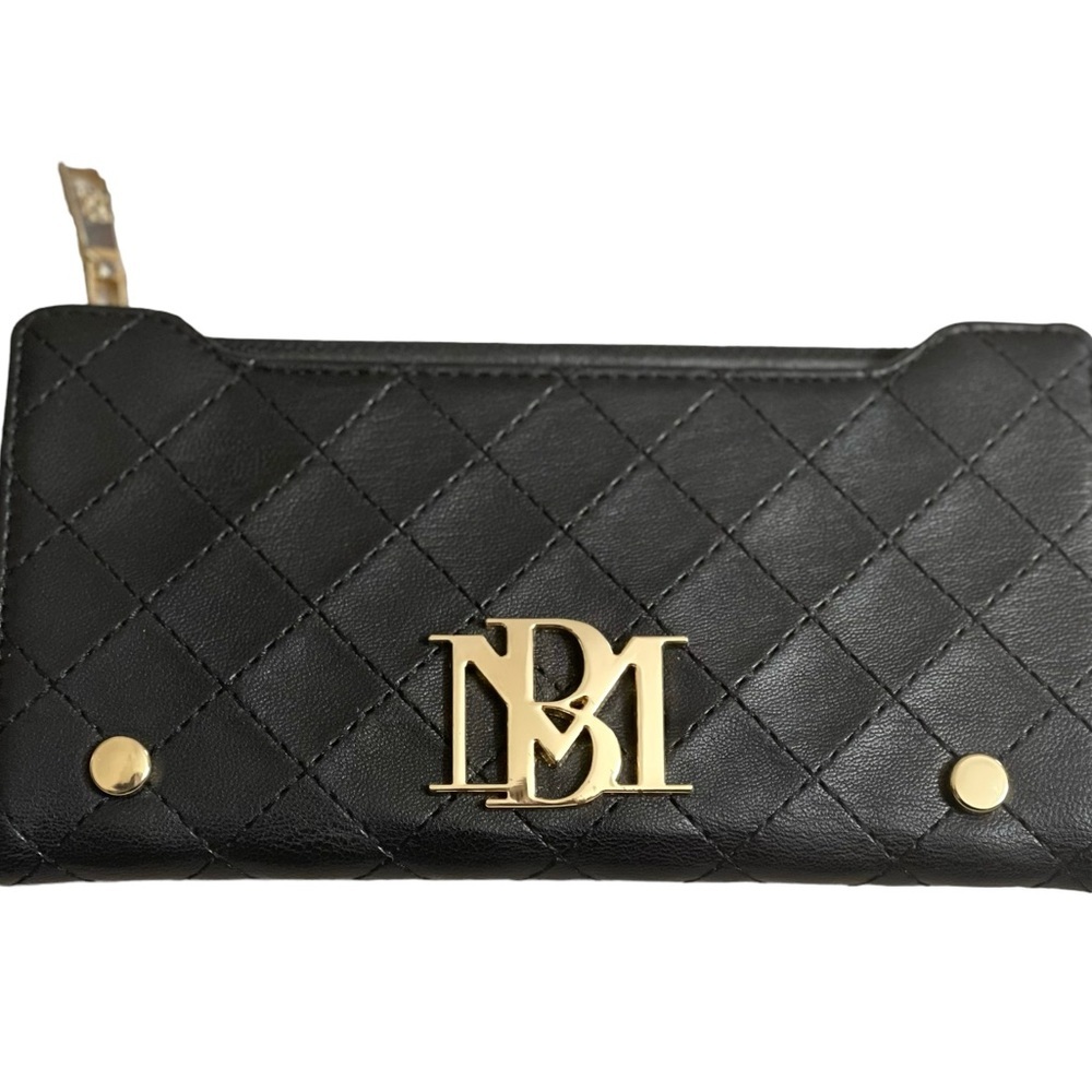 Badgley Mischka black leather wallet holder - Picture 2 of 5